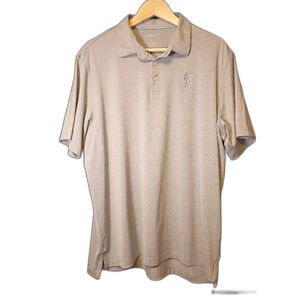 Johnnie-O Men's XL Gray Performance Polo Shirt Highland Golf Embroidery Stretch